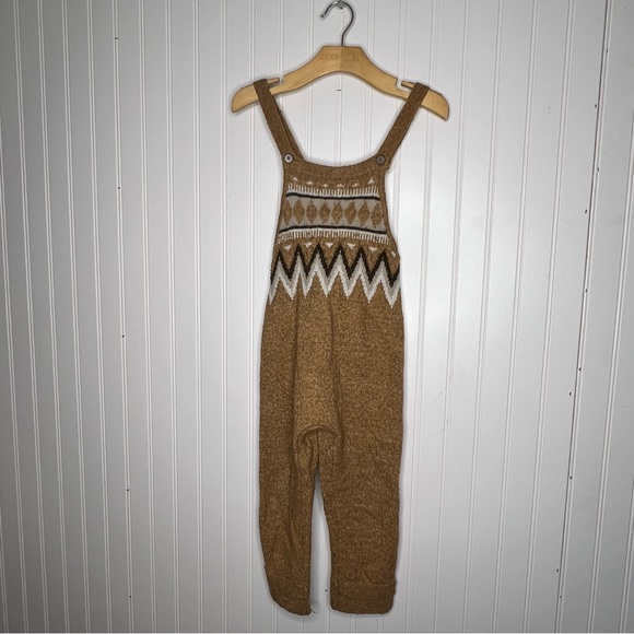 Zara Other - ZARA Jacquard Southwestern Knit Overalls Size 4-5 Years